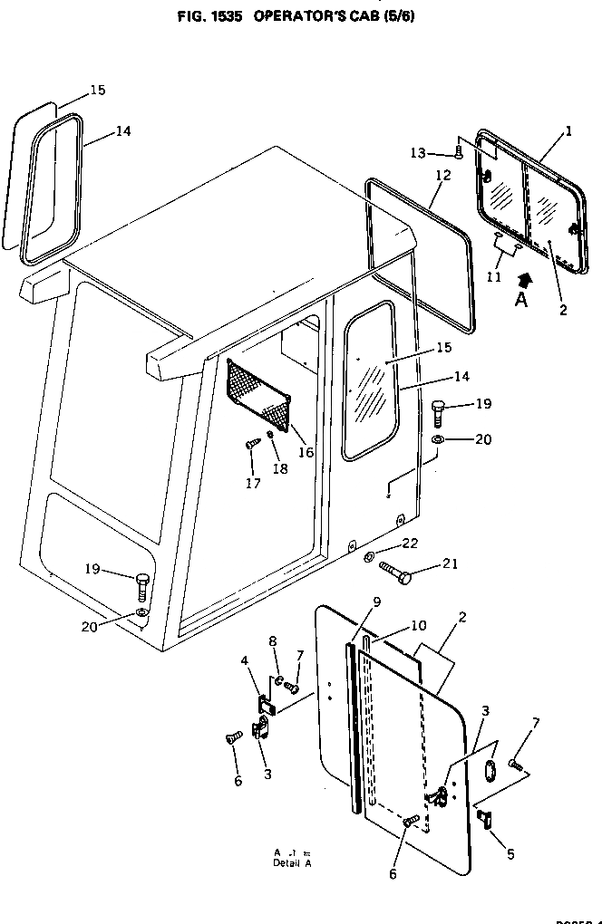 Схема запчастей Komatsu PC650-1 - КАБИНА (/) ОСНОВНАЯ РАМА И КАБИНА