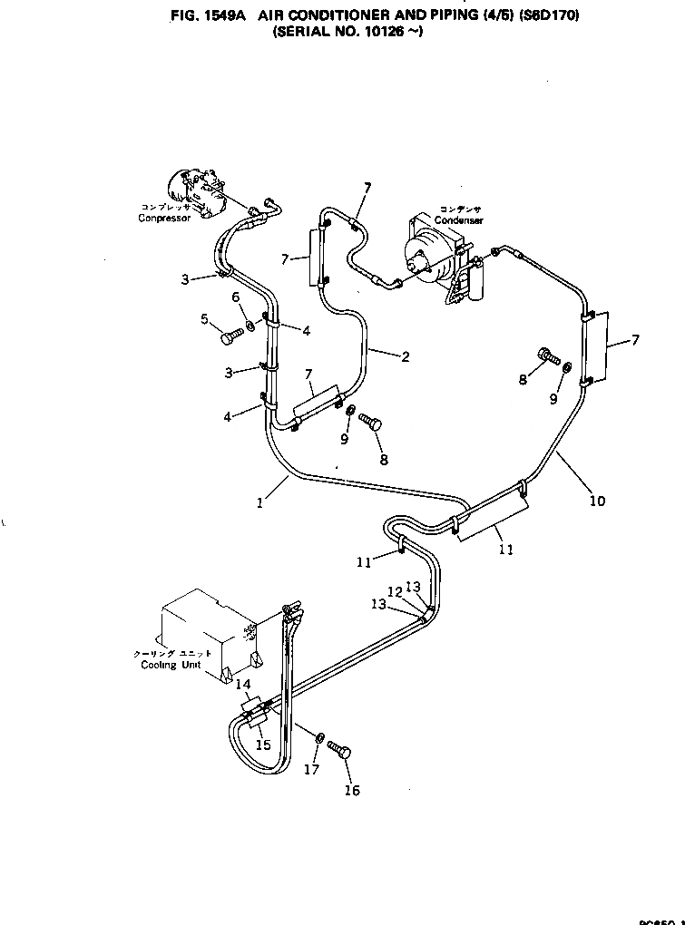 Схема запчастей Komatsu PC650-1 - КОНДИЦ. ВОЗДУХА И ТРУБЫ (/) (SD7)(№-) ОСНОВНАЯ РАМА И КАБИНА