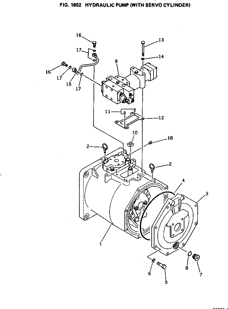 Схема запчастей Komatsu PC650-1 - ГИДР. НАСОС. (С SERVO ЦИЛИНДР) УПРАВЛ-Е РАБОЧИМ ОБОРУДОВАНИЕМ