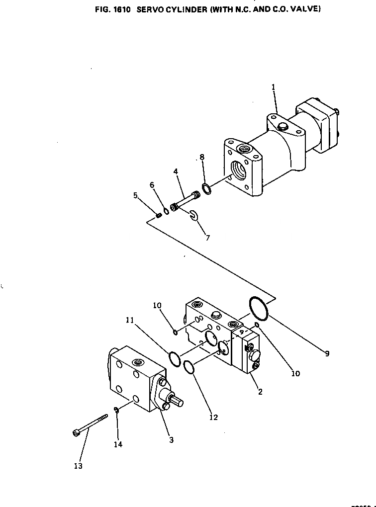 Схема запчастей Komatsu PC650-1 - SERVO ЦИЛИНДР (С N.C. И C.O. КЛАПАН) УПРАВЛ-Е РАБОЧИМ ОБОРУДОВАНИЕМ
