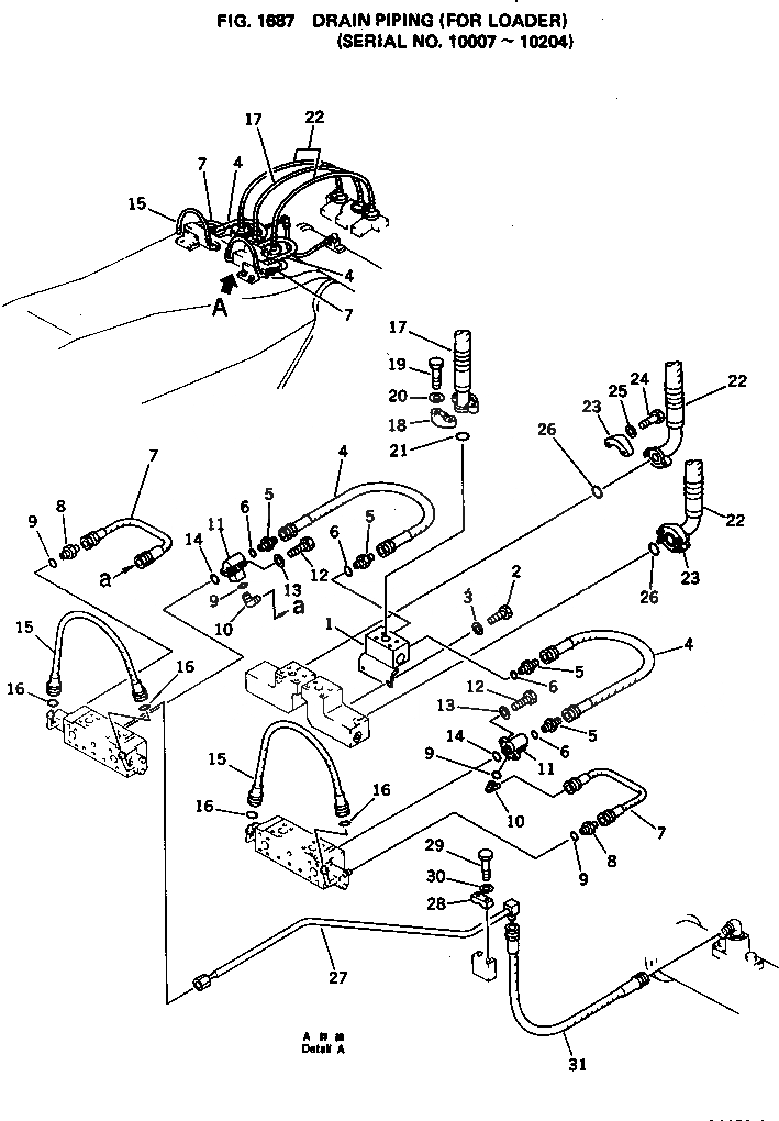 Схема запчастей Komatsu PC650-1 - ДРЕНАЖН. ТРУБЫ (ДЛЯ ПОГРУЗ.)(№7-) УПРАВЛ-Е РАБОЧИМ ОБОРУДОВАНИЕМ