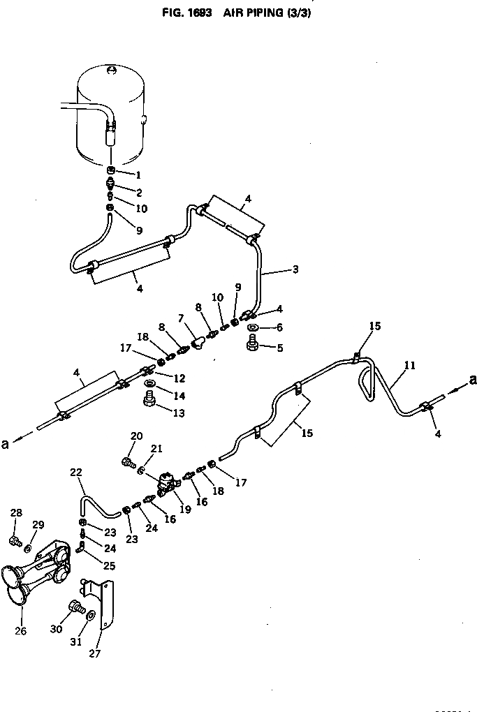 Схема запчастей Komatsu PC650-1 - ВОЗДУХОВОД (/) УПРАВЛ-Е РАБОЧИМ ОБОРУДОВАНИЕМ