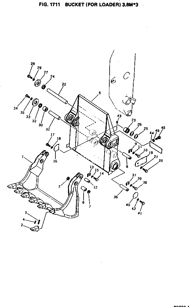 Схема запчастей Komatsu PC650-1 - КОВШ (ДЛЯ ПОГРУЗ.) .8M. РАБОЧЕЕ ОБОРУДОВАНИЕ