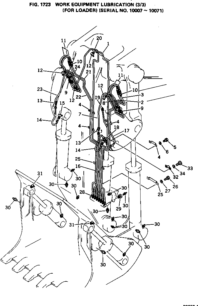 Схема запчастей Komatsu PC650-1 - РАБОЧЕЕ ОБОРУДОВАНИЕ СМАЗКА (/) (ДЛЯ ПОГРУЗ.)(№7-7) РАБОЧЕЕ ОБОРУДОВАНИЕ