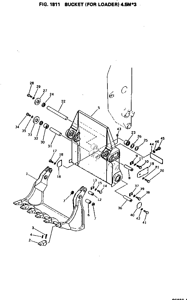 Схема запчастей Komatsu PC650-1 - КОВШ (ДЛЯ ПОГРУЗ.) .M. ОПЦИОННЫЕ КОМПОНЕНТЫ