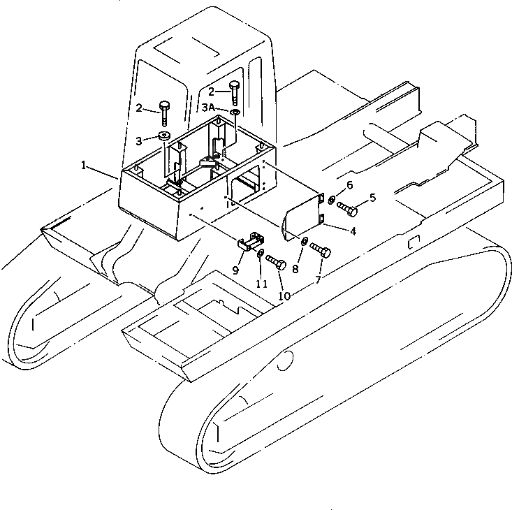 Схема запчастей Komatsu PC650-3 - КАБИНА КРЕПЛЕНИЕ (ДЛЯ ВЫС. КАБИНА)(№7-) ЧАСТИ КОРПУСА
