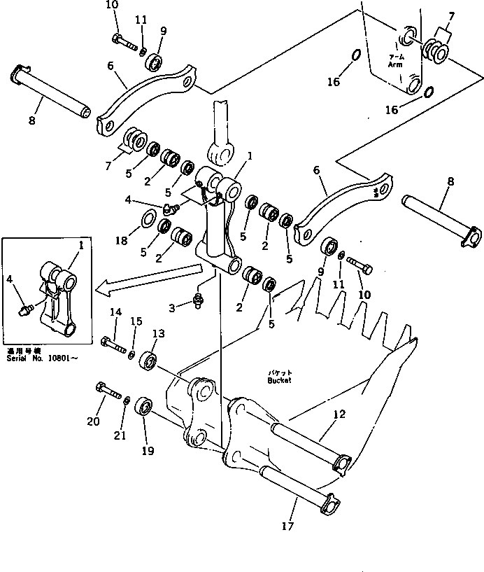 Схема запчастей Komatsu PC650-3 - СОЕДИНИТЕЛЬН. ЗВЕНО (ДЛЯ СТАНДАРТН. РУКОЯТЬ) РАБОЧЕЕ ОБОРУДОВАНИЕ (ЭКСКАВАТ.)