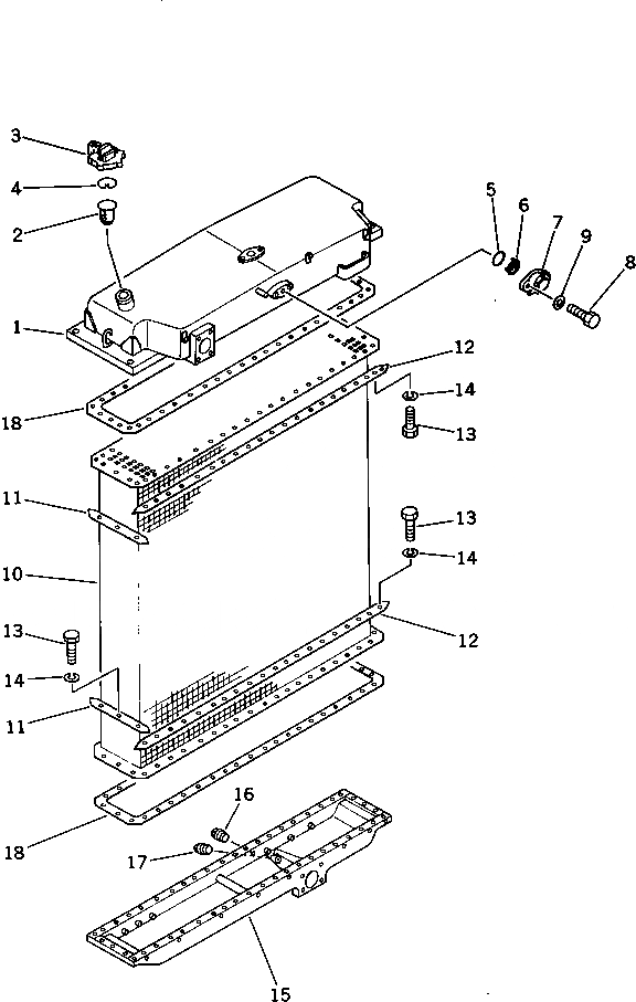 Схема запчастей Komatsu PC650-3 - РАДИАТОР (С АНТИВАНДАЛЬН.) КОМПОНЕНТЫ ДВИГАТЕЛЯ И ЭЛЕКТРИКА