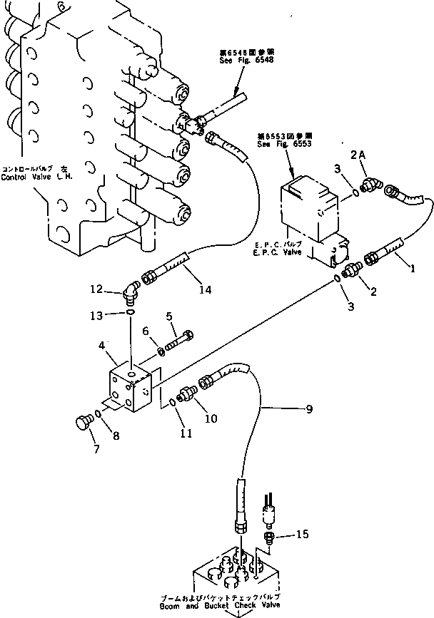 Схема запчастей Komatsu PC650-3 - СТРЕЛА COMPENSATE ТРУБЫ (/) (ДЛЯ ПОГРУЗ.) (С -POSITION АВТОМАТИЧ. COMPENSATION)(№9-) УПРАВЛ-Е РАБОЧИМ ОБОРУДОВАНИЕМ
