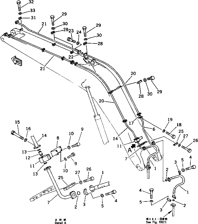 Схема запчастей Komatsu PC650-3 - ЦИЛИНДР КОВША ТРУБЫ (СТРЕЛА) (ДЛЯ КОРОТК. СТРЕЛА) РАБОЧЕЕ ОБОРУДОВАНИЕ (ЭКСКАВАТ.)