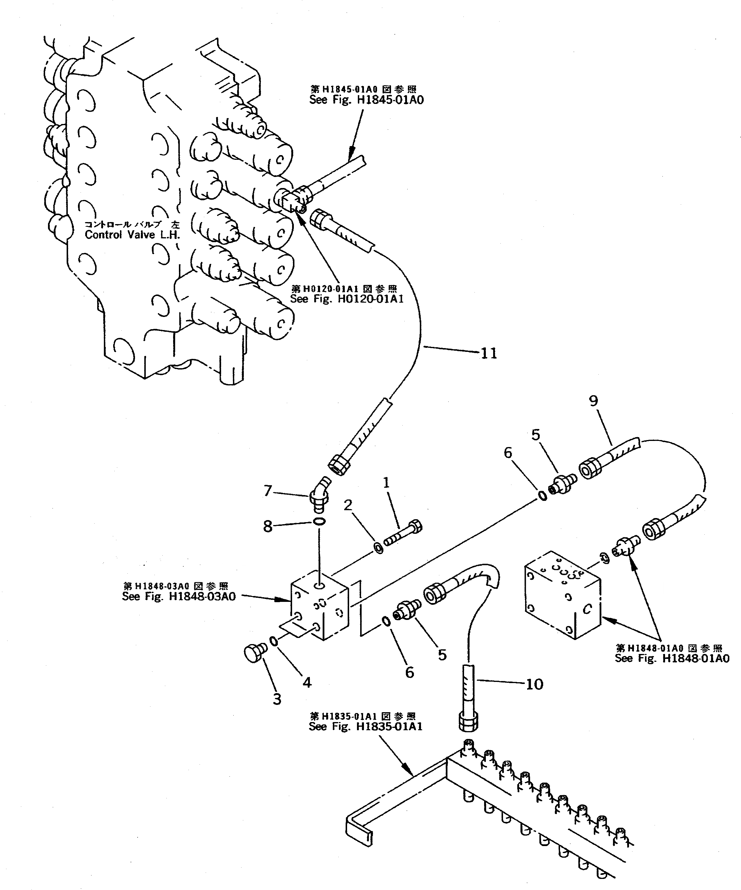 Схема запчастей Komatsu PC650-5 - СТРЕЛА COMPENSATE ТРУБЫ (/) (ДЛЯ ПОГРУЗ.) (С -POSITION АВТОМАТИЧ. COMPENSATION) ГИДРАВЛИКА