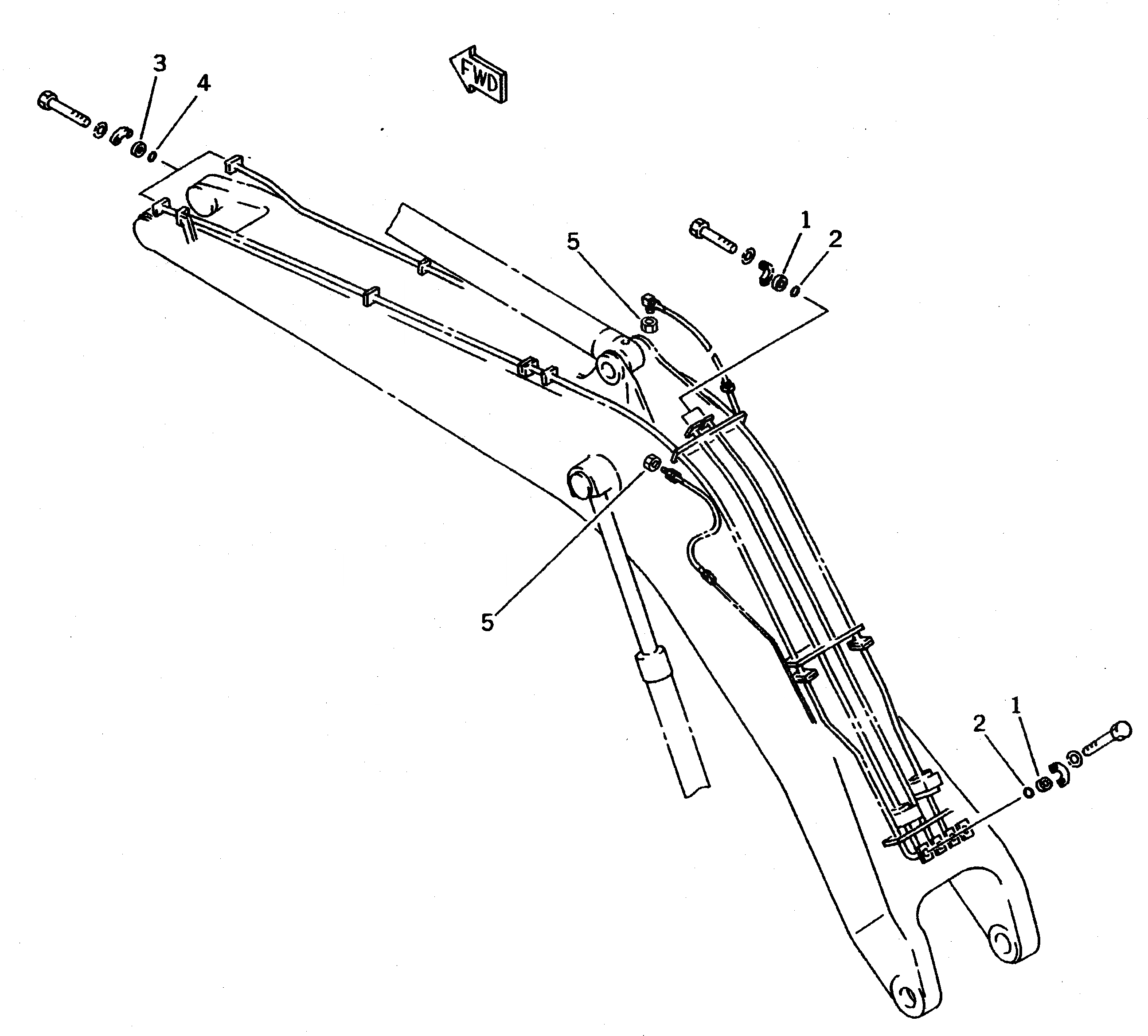 Схема запчастей Komatsu PC650-5 - КОРОТК. СТРЕЛА (ЭЛЕМЕНТЫ) (ЭКСКАВАТ.) РАБОЧЕЕ ОБОРУДОВАНИЕ