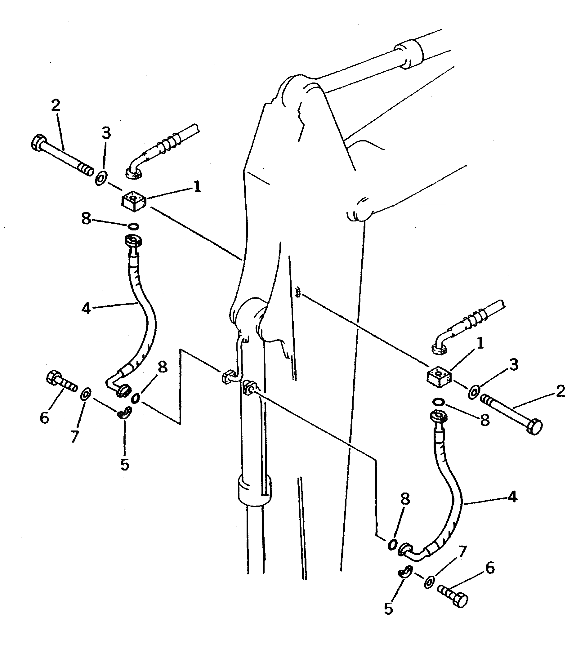 Схема запчастей Komatsu PC650-5 - УДЛИНН. РУКОЯТЬ (ЦИЛИНДР КОВША ТРУБЫ) (/) (ЭКСКАВАТ.) РАБОЧЕЕ ОБОРУДОВАНИЕ