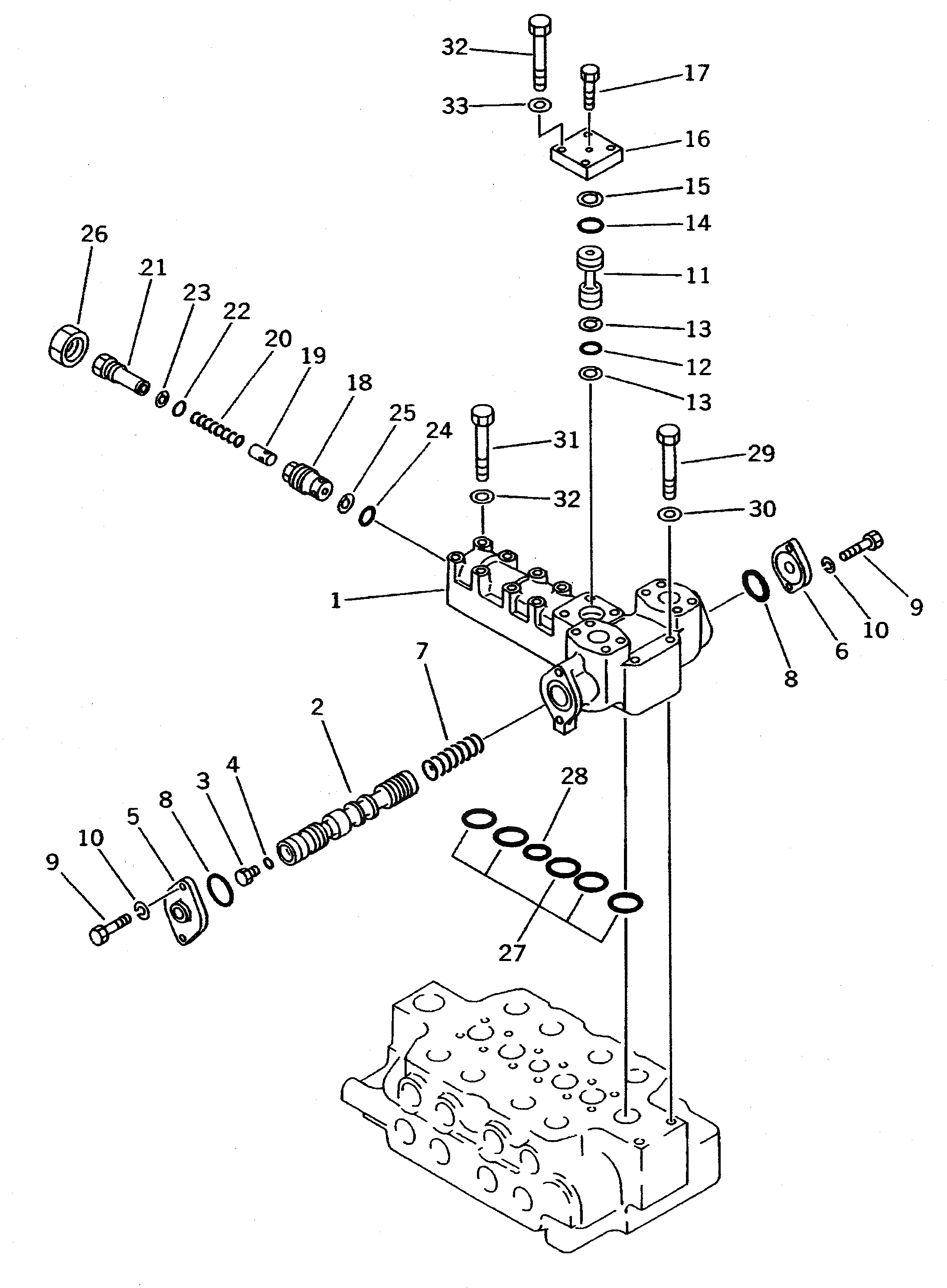 Схема запчастей Komatsu PC650-5 - ОСНОВН. КЛАПАН (4-Х СЕКЦИОНН.) (/) ГИДРАВЛИКА