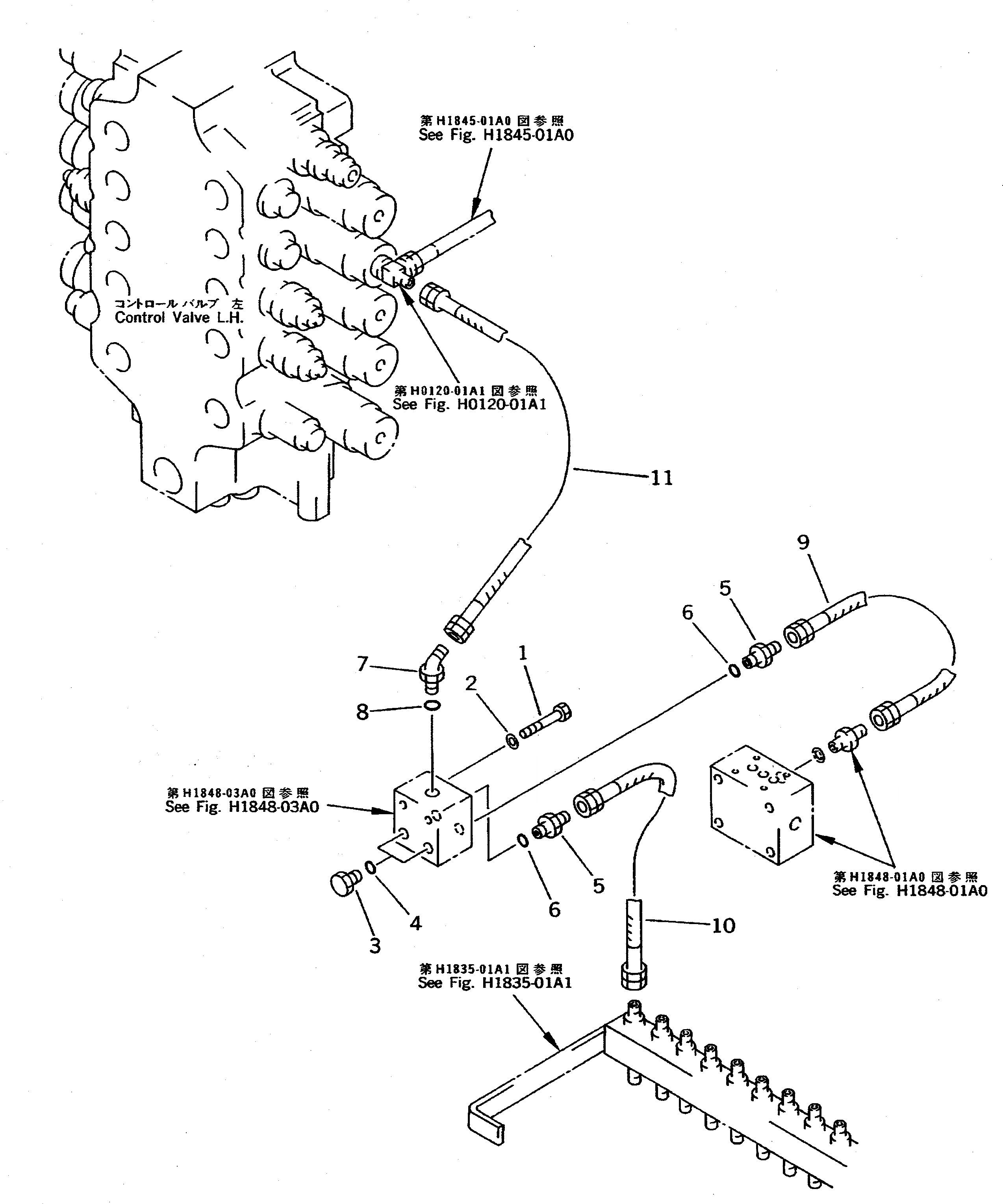 Схема запчастей Komatsu PC650-5 - СТРЕЛА COMPENSATE ТРУБЫ (/) (ДЛЯ ПОГРУЗ.) (С -POSITION АВТОМАТИЧ. COMPENSATION) ГИДРАВЛИКА