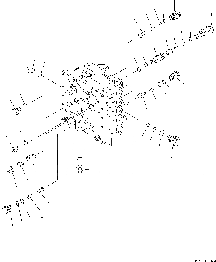 Схема запчастей Komatsu PC650-6 - ОСНОВН. КЛАПАН (8/8) ОСНОВН. КОМПОНЕНТЫ И РЕМКОМПЛЕКТЫ