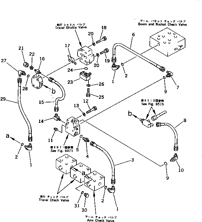 Схема запчастей Komatsu PC650LC-3 - ПРЯМ. ГИДРОЛИНИЯ ХОДА(/) (БЕЗ АВТОМ. ЗАМЕДЛЕНИЕ ОБОРОТОВ)     (ДЛЯ ЭКСКАВАТ.)(№7-9) УПРАВЛ-Е РАБОЧИМ ОБОРУДОВАНИЕМ
