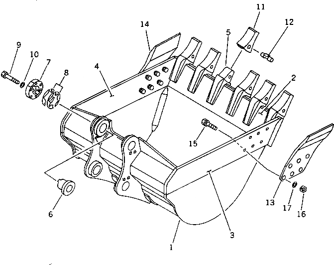 Схема запчастей Komatsu PC650LC-3 - КОВШ¤ .M¤ ШИР. 9MM (ГОРИЗОНТАЛЬН. ПАЛЕЦ)(№9-) РАБОЧЕЕ ОБОРУДОВАНИЕ (ЭКСКАВАТ.)