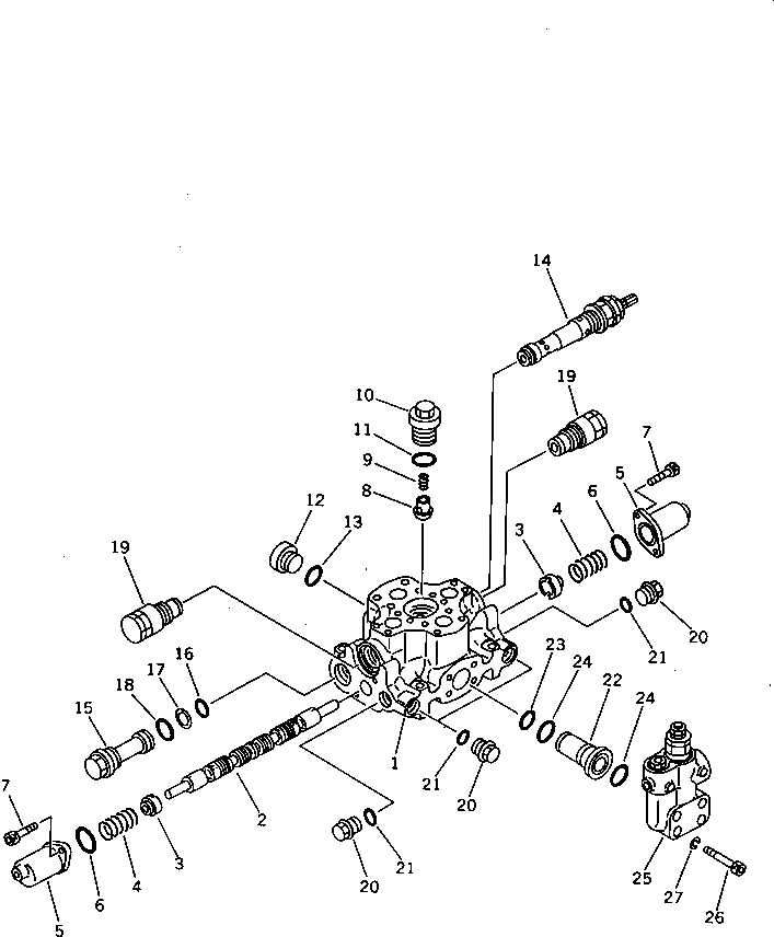 Схема запчастей Komatsu PC650LC-3 - ПОВОРОТН. УПРАВЛЯЮЩ. КЛАПАН (/) УПРАВЛ-Е РАБОЧИМ ОБОРУДОВАНИЕМ