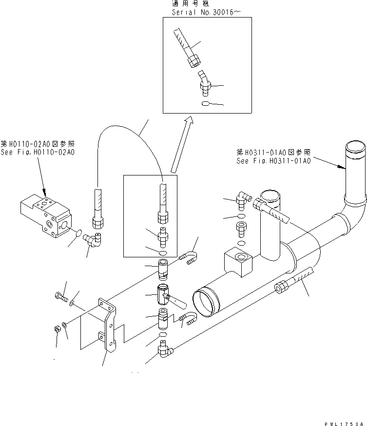 Схема запчастей Komatsu PC650LC-6 - BY-PASS ЛИНИЯ(№-999) ГИДРАВЛИКА
