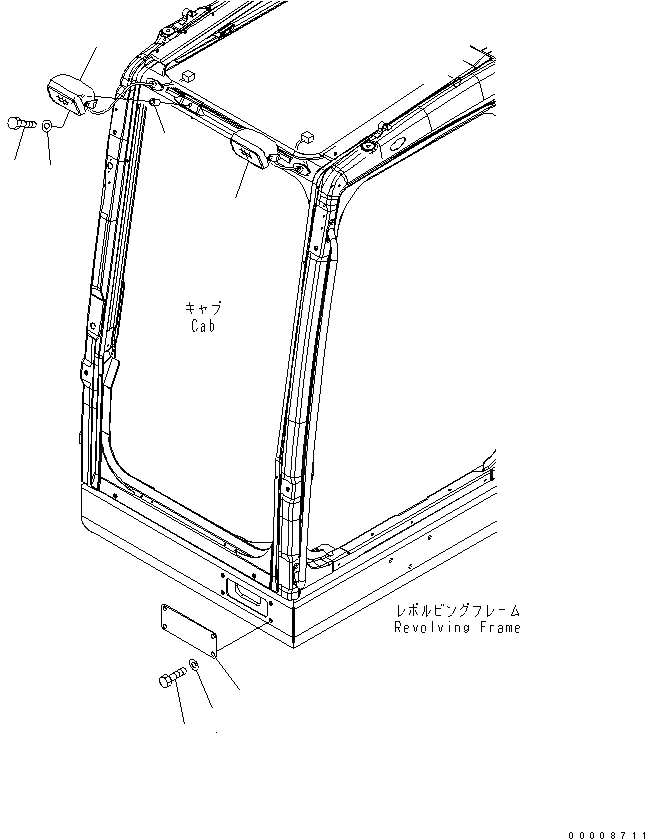 Схема запчастей Komatsu PC650LC-7-M1 - ДОПОЛН. РАБОЧ. ОСВЕЩЕНИЕ ЭЛЕКТРИКА