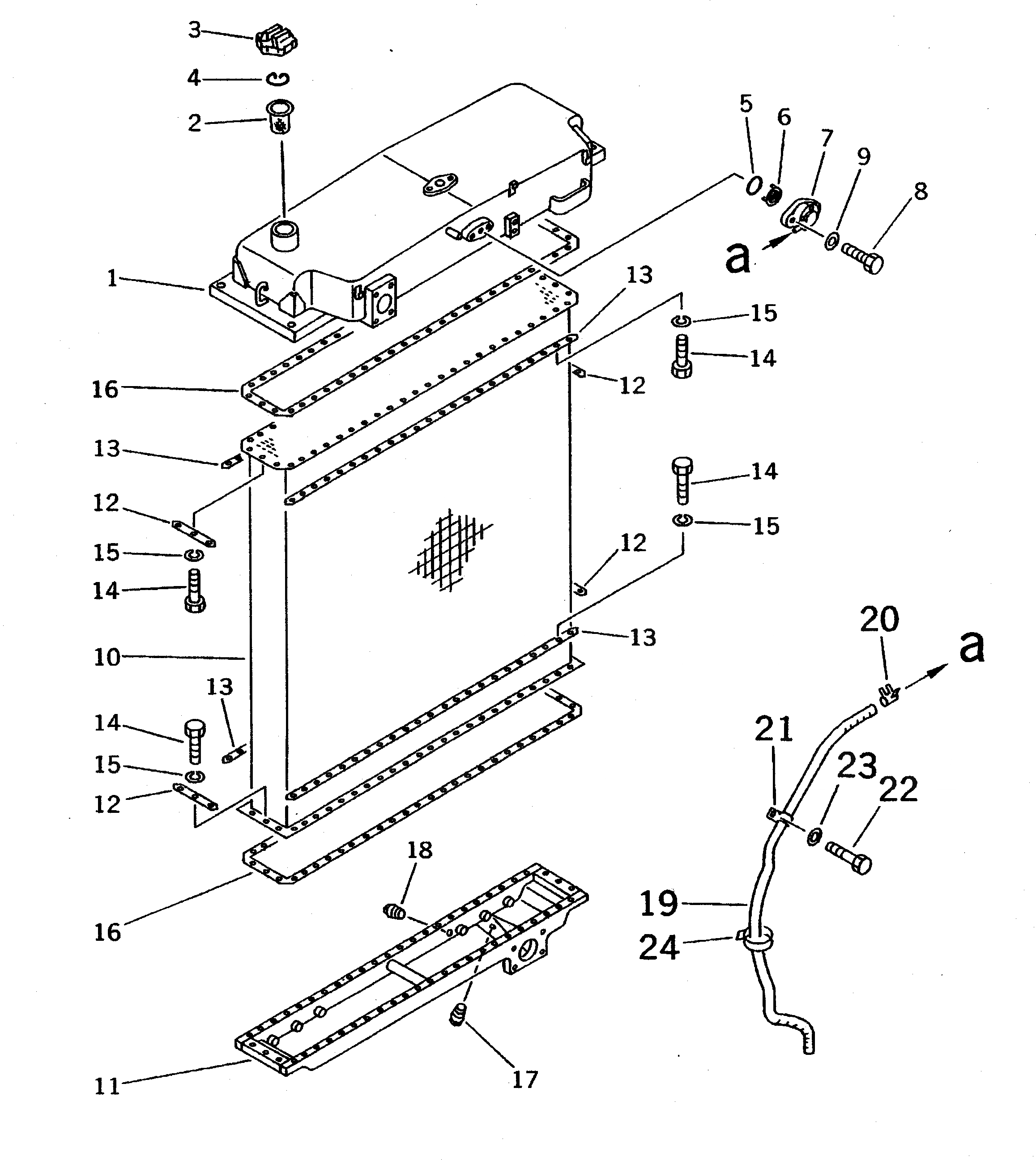 Схема запчастей Komatsu PC650LC-5 - ОХЛАЖД-Е (РАДИАТОР) (КРОМЕ ЯПОН.) СИСТЕМА ОХЛАЖДЕНИЯ