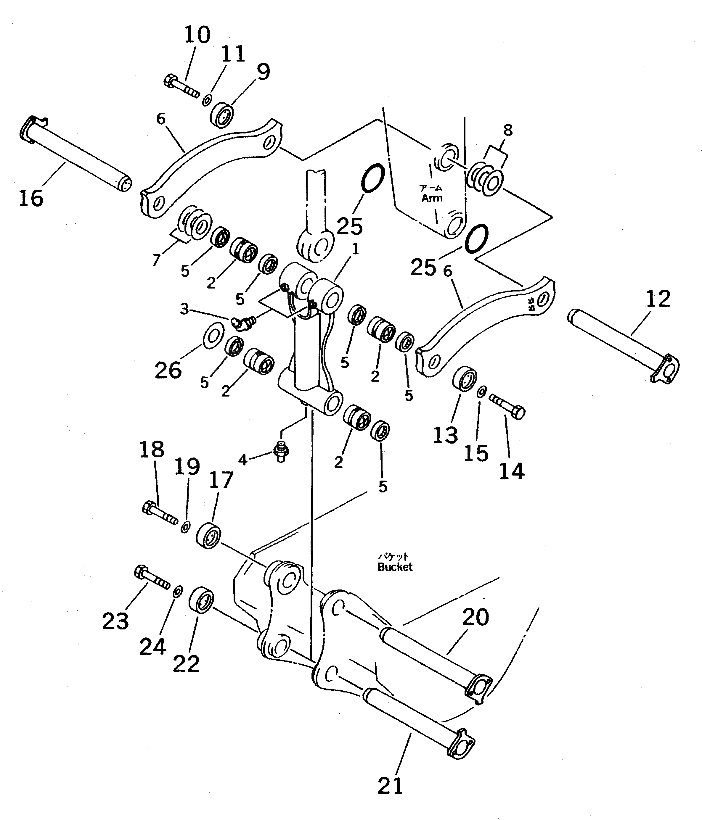Схема запчастей Komatsu PC650LC-5 - СОЕДИНЕНИЕ КОВША (ДЛЯ .9M РУКОЯТЬ) (ЭКСКАВАТ.) РАБОЧЕЕ ОБОРУДОВАНИЕ