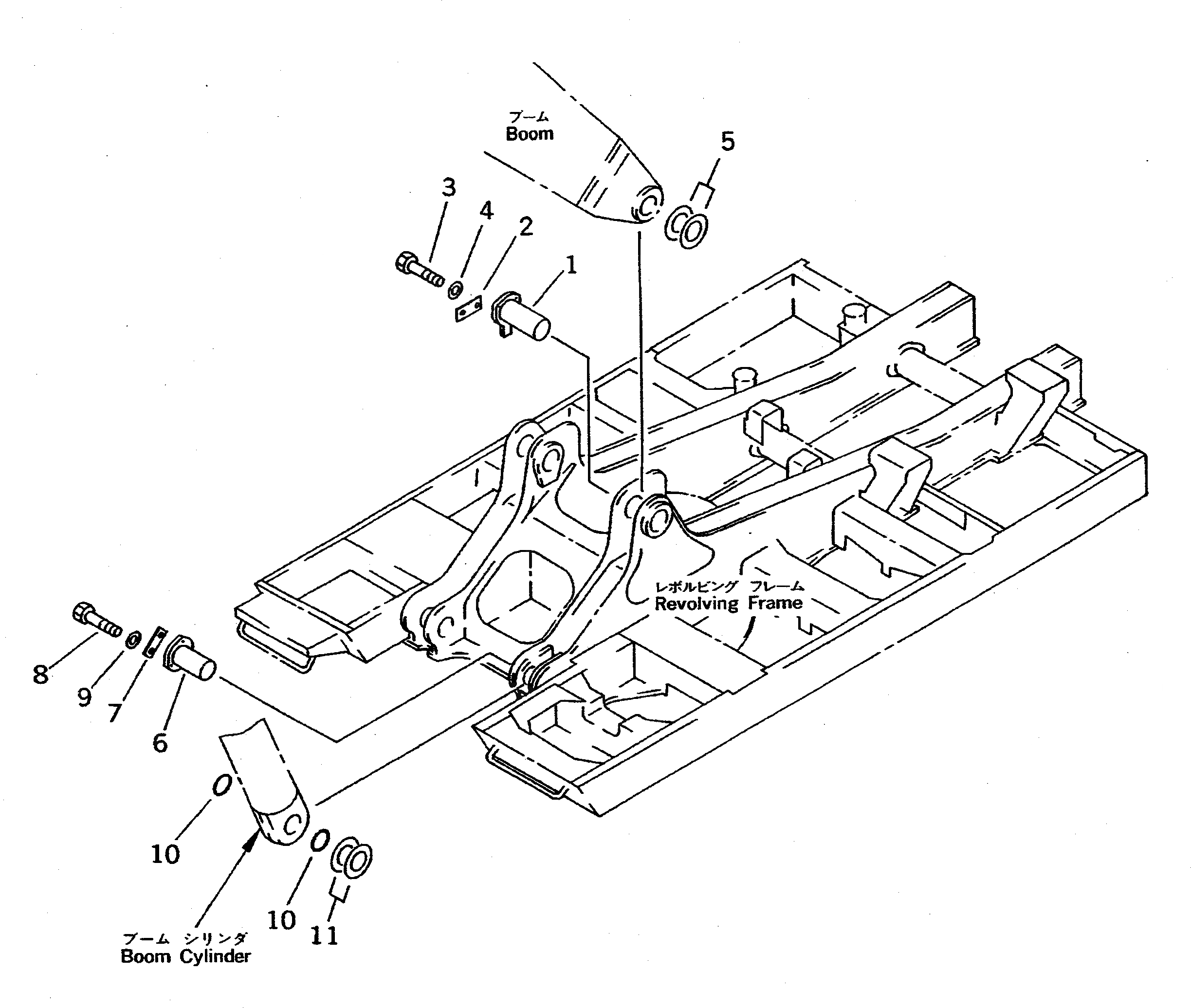 Схема запчастей Komatsu PC650LC-5 - СТРЕЛА НИЖН. ПАЛЕЦ ОСНОВНАЯ РАМА И ЕЕ ЧАСТИ