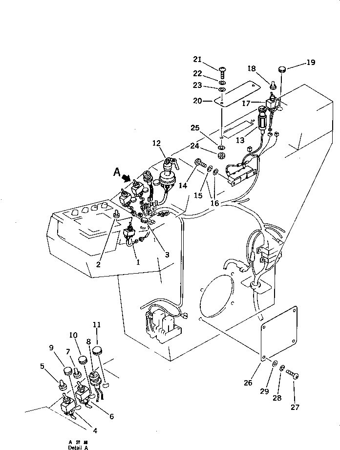 Схема запчастей Komatsu PC650SE-3 - ПАНЕЛЬ ПРИБОРОВ (/) (АВТОМ. ЗАМЕДЛЕНИЕ ОБОРОТОВ) (КРОМЕ ЯПОН.) КОМПОНЕНТЫ ДВИГАТЕЛЯ И ЭЛЕКТРИКА