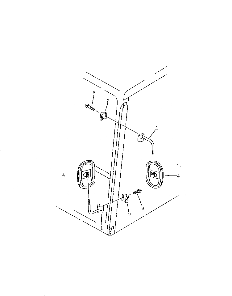Схема запчастей Komatsu PC650SE-3 - ЗАДН. VIEW MIRROR¤ ЛЕВ. (СПЕЦ-Я TBG) ЧАСТИ КОРПУСА