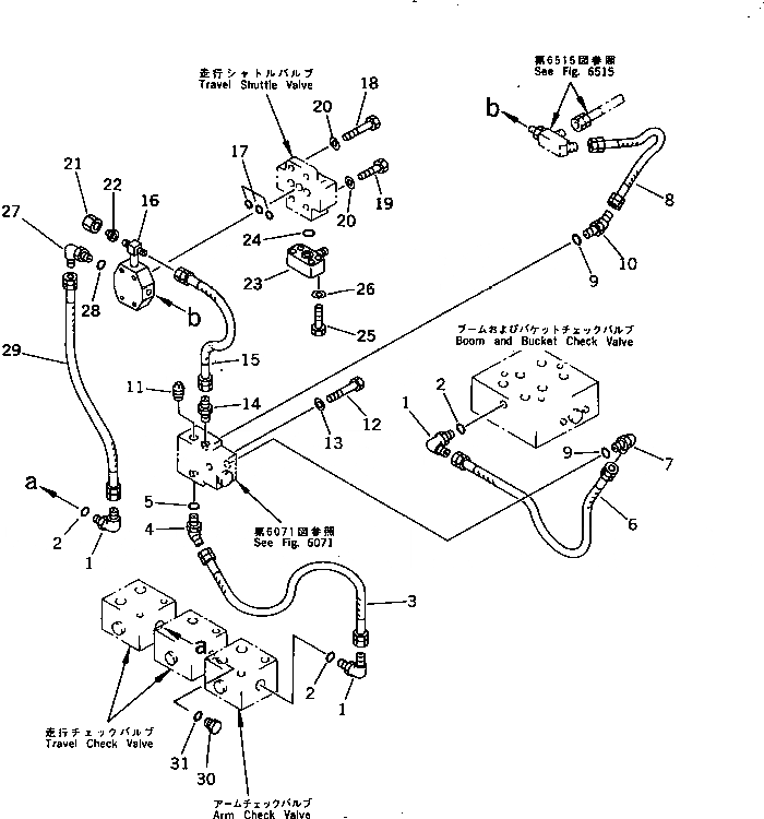 Схема запчастей Komatsu PC650SE-3 - ПРЯМ. ГИДРОЛИНИЯ ХОДА(/) (БЕЗ АВТОМ. ЗАМЕДЛЕНИЕ ОБОРОТОВ)     (ДЛЯ ЭКСКАВАТ.)(№9-8) УПРАВЛ-Е РАБОЧИМ ОБОРУДОВАНИЕМ