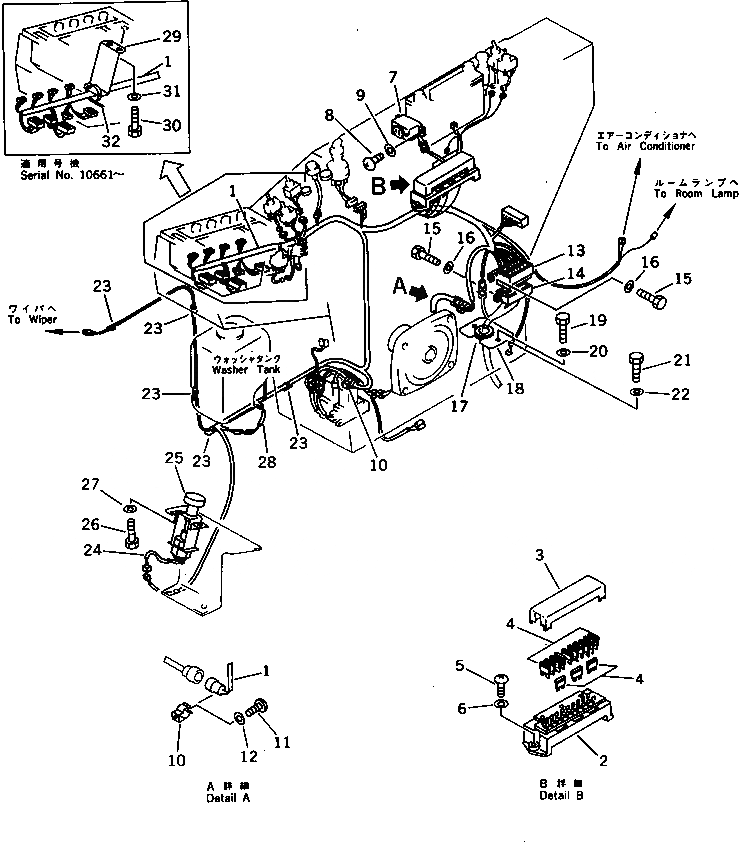 Схема запчастей Komatsu PC650SE-3 - ПАНЕЛЬ ПРИБОРОВ (/)(№-) КОМПОНЕНТЫ ДВИГАТЕЛЯ И ЭЛЕКТРИКА