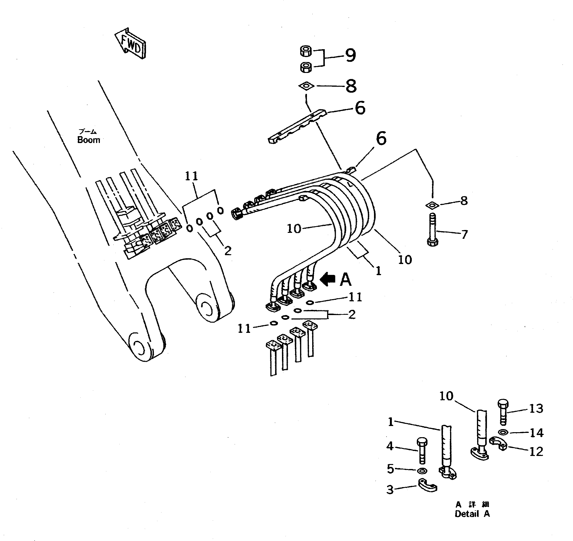 Схема запчастей Komatsu PC650SE-5 - КОРОТК. СТРЕЛА (ШЛАНГИ) (ЭКСКАВАТ.) (ДЛЯ ПРЕДОТВРАЩЕНИЕ СМЕЩЕНИЮ КЛАПАН) РАБОЧЕЕ ОБОРУДОВАНИЕ