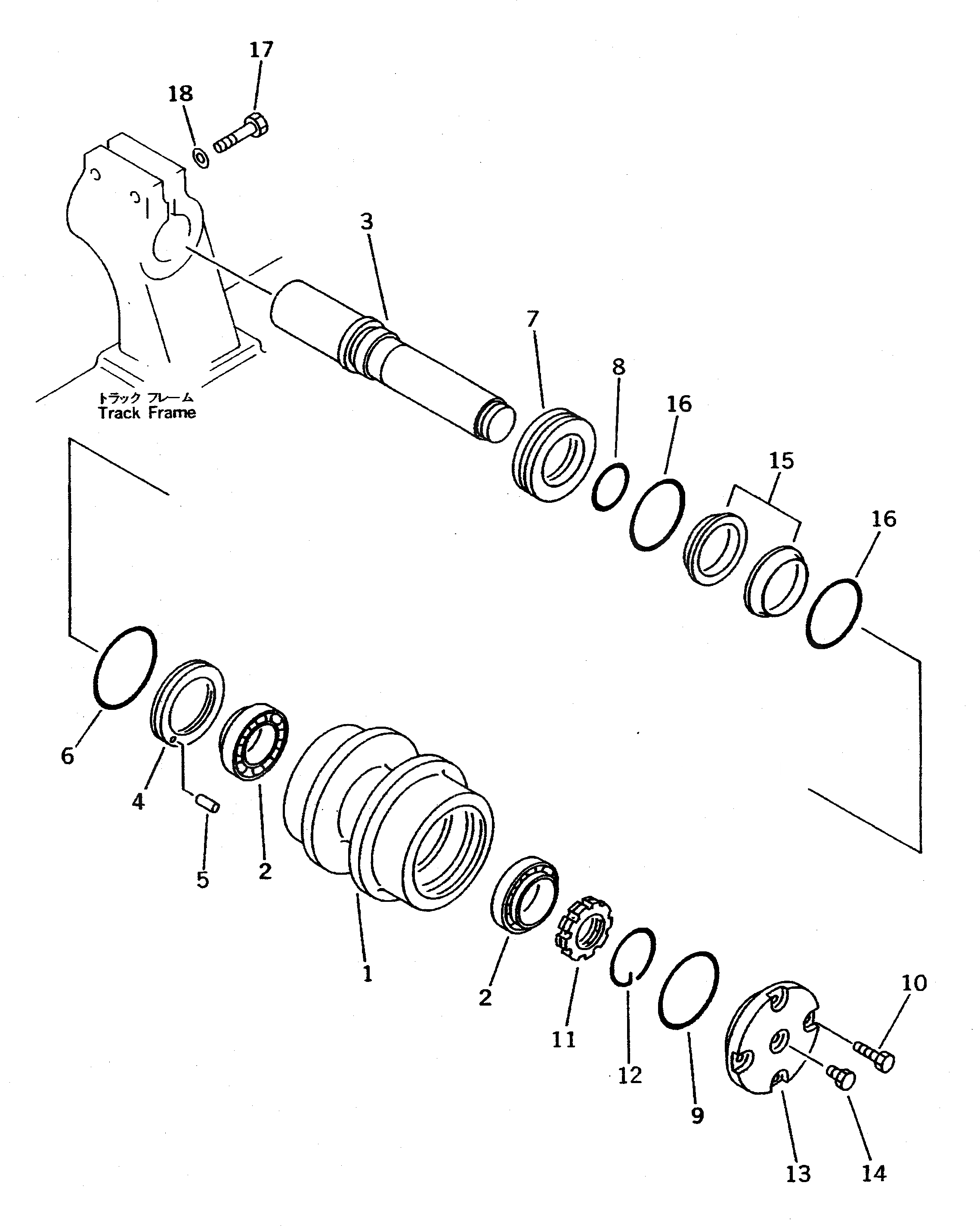 Схема запчастей Komatsu PC650SE-5 - ПОДДЕРЖИВАЮЩИЙ КАТОК ХОДОВАЯ