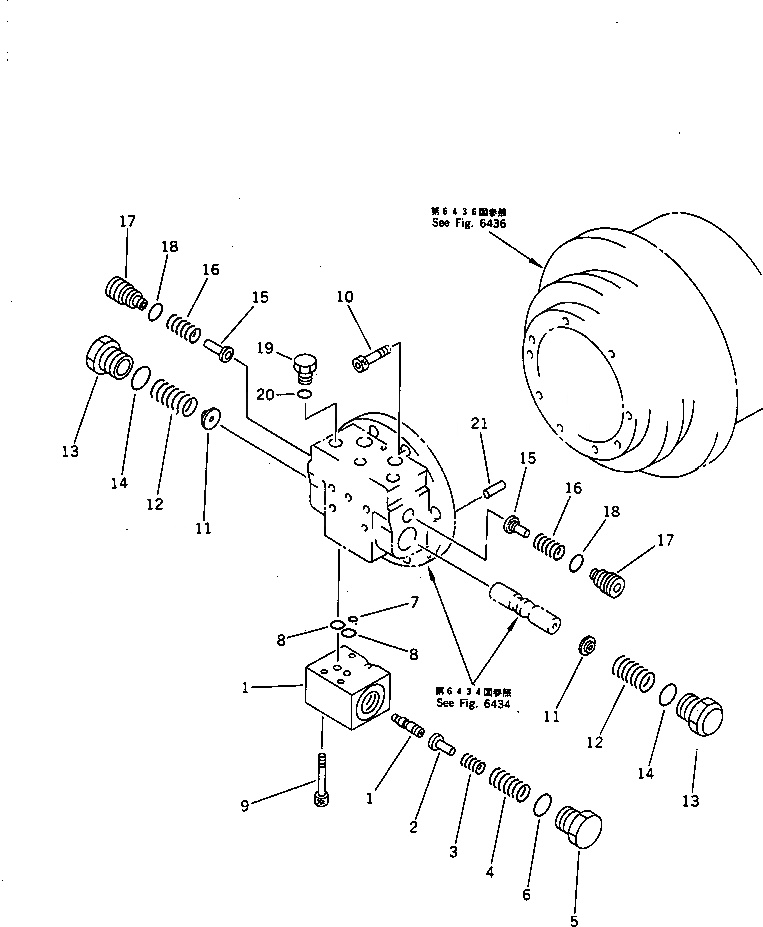 Схема запчастей Komatsu PC70-6 - МОТОР ХОДА (УСИЛЕНН.) (/) УПРАВЛ-Е РАБОЧИМ ОБОРУДОВАНИЕМ