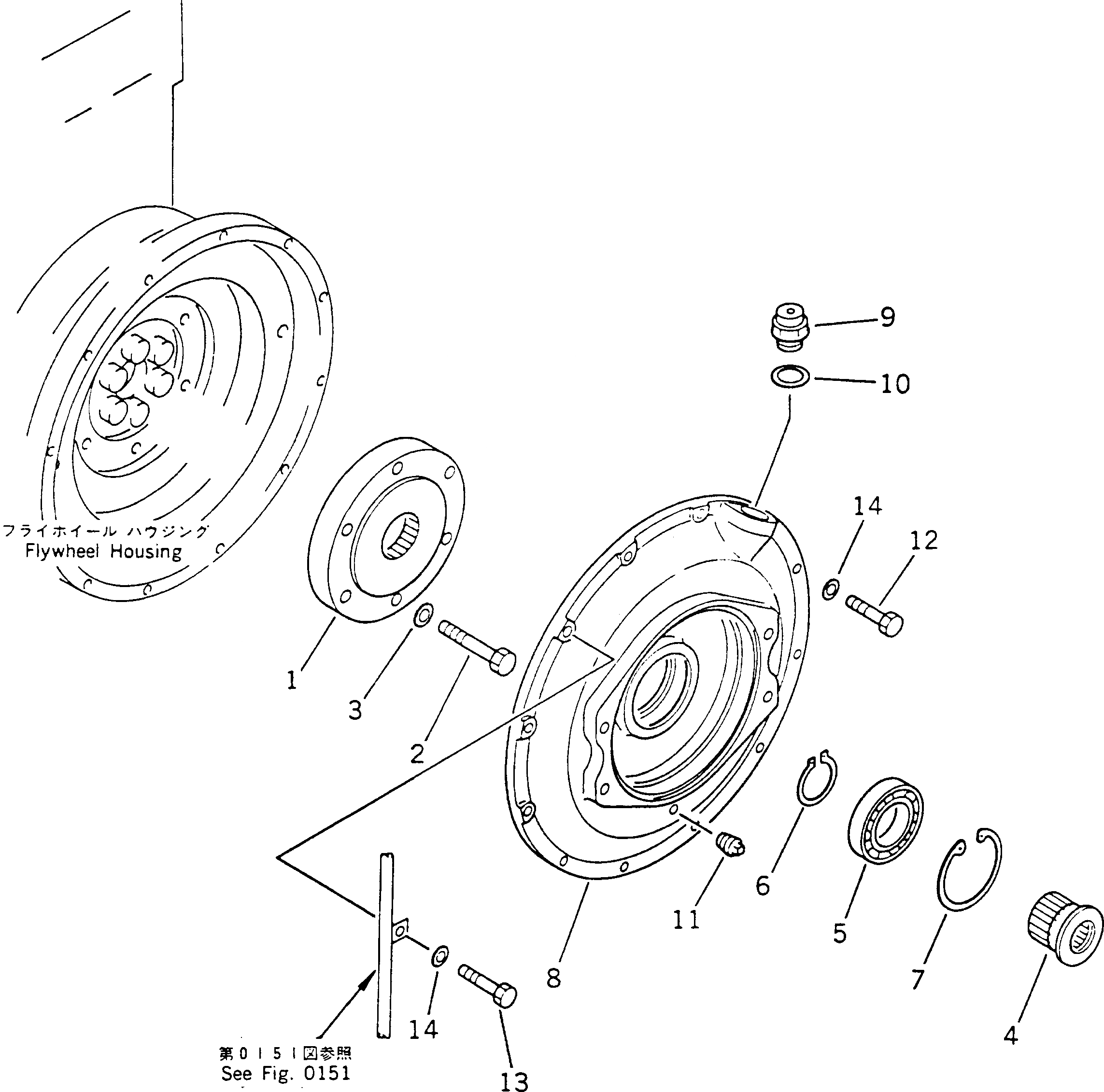 Схема запчастей Komatsu PC70-6S - МЕХ-М ОТБОРА МОЩНОСТИ КОМПОНЕНТЫ ДВИГАТЕЛЯ И ЭЛЕКТРИКА