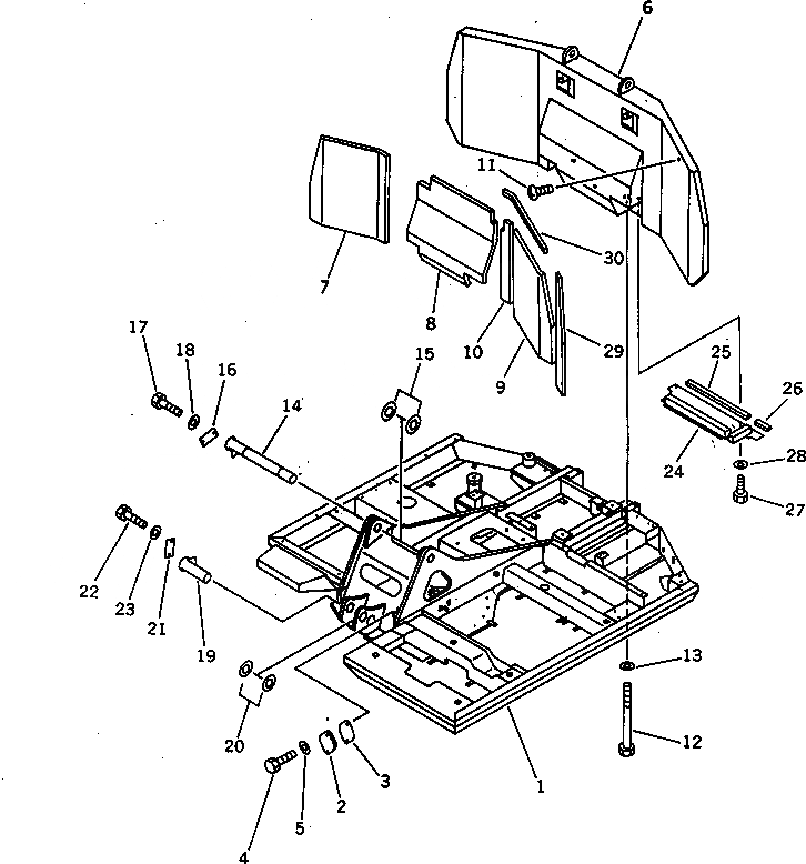 Схема запчастей Komatsu PC70-6S - ОСНОВНАЯ РАМА СИСТЕМА УПРАВЛЕНИЯ И ОСНОВНАЯ РАМА