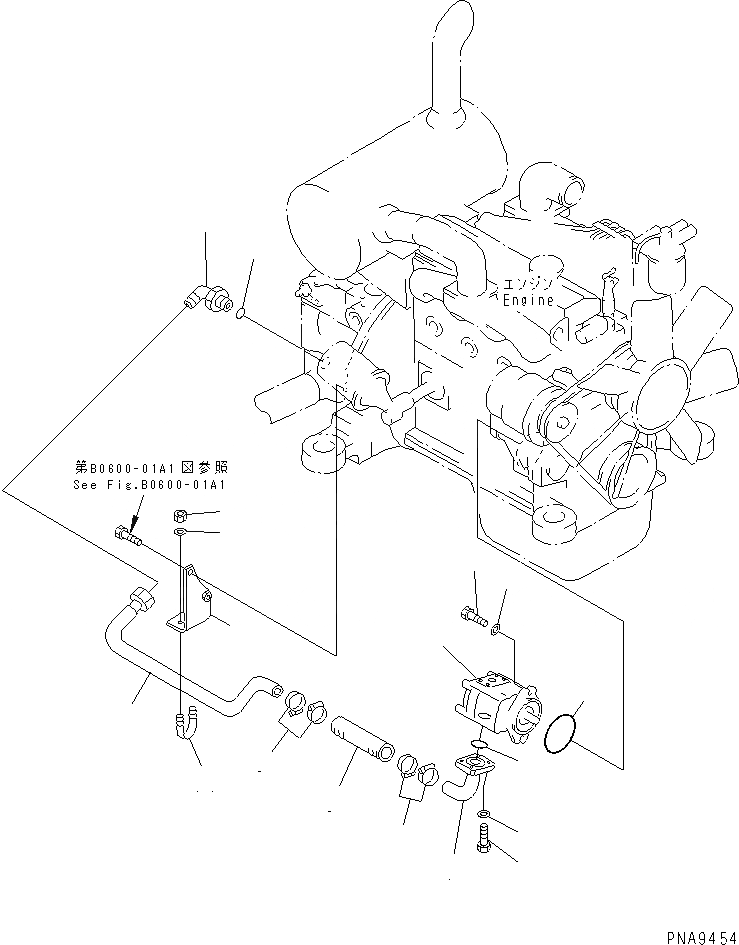 Схема запчастей Komatsu PC70-7E-B - ОТВАЛ ЛИНИЯ (ВЕРХН.) (ЛИНИЯ НАСОСА)(№-7) ГИДРАВЛИКА