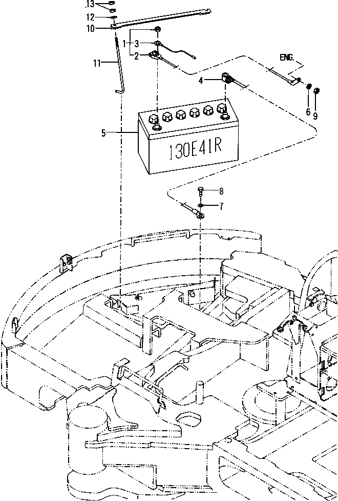 Схема запчастей Komatsu PC70FR-1 - АККУМУЛЯТОР КОМПОНЕНТЫ ДВИГАТЕЛЯ И ЭЛЕКТРИКА