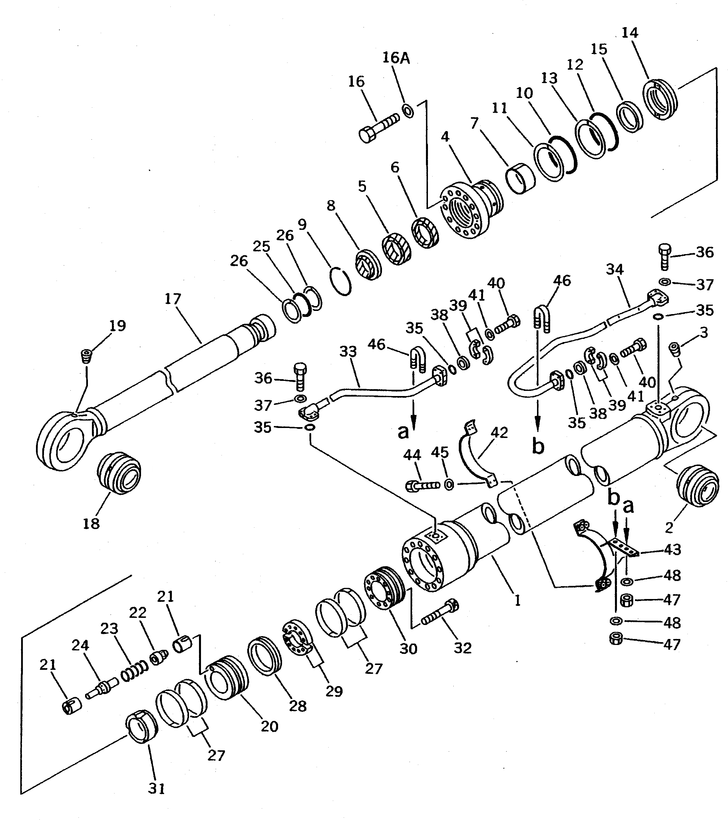 Схема запчастей Komatsu PC710SE-5 - ЦИЛИНДР СТРЕЛЫ(ЭКСКАВАТ.) РАБОЧЕЕ ОБОРУДОВАНИЕ
