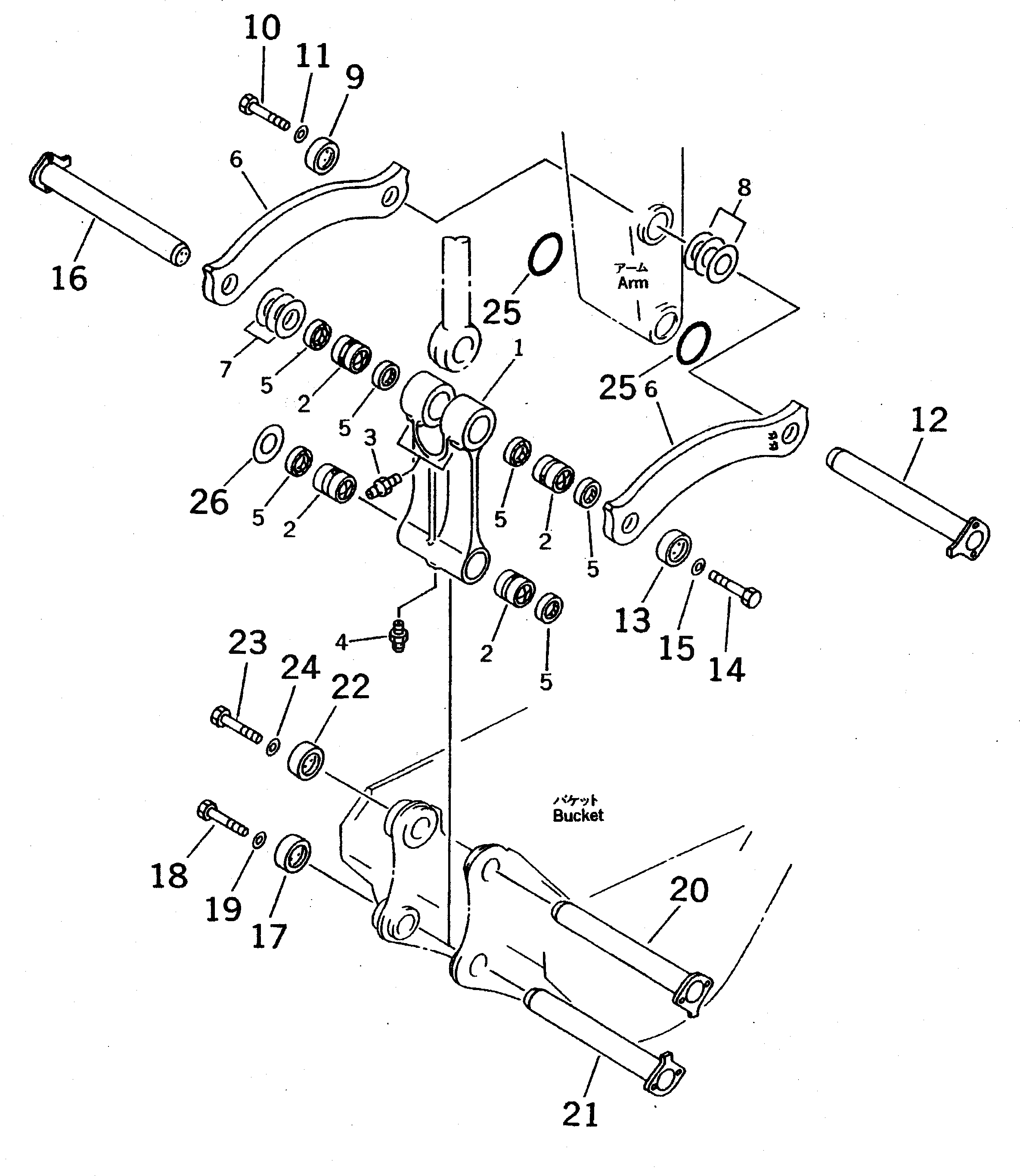 Схема запчастей Komatsu PC710SE-5 - СОЕДИНЕНИЕ КОВША (ДЛЯ .9M РУКОЯТЬ) (ЭКСКАВАТ.)(№-7) РАБОЧЕЕ ОБОРУДОВАНИЕ