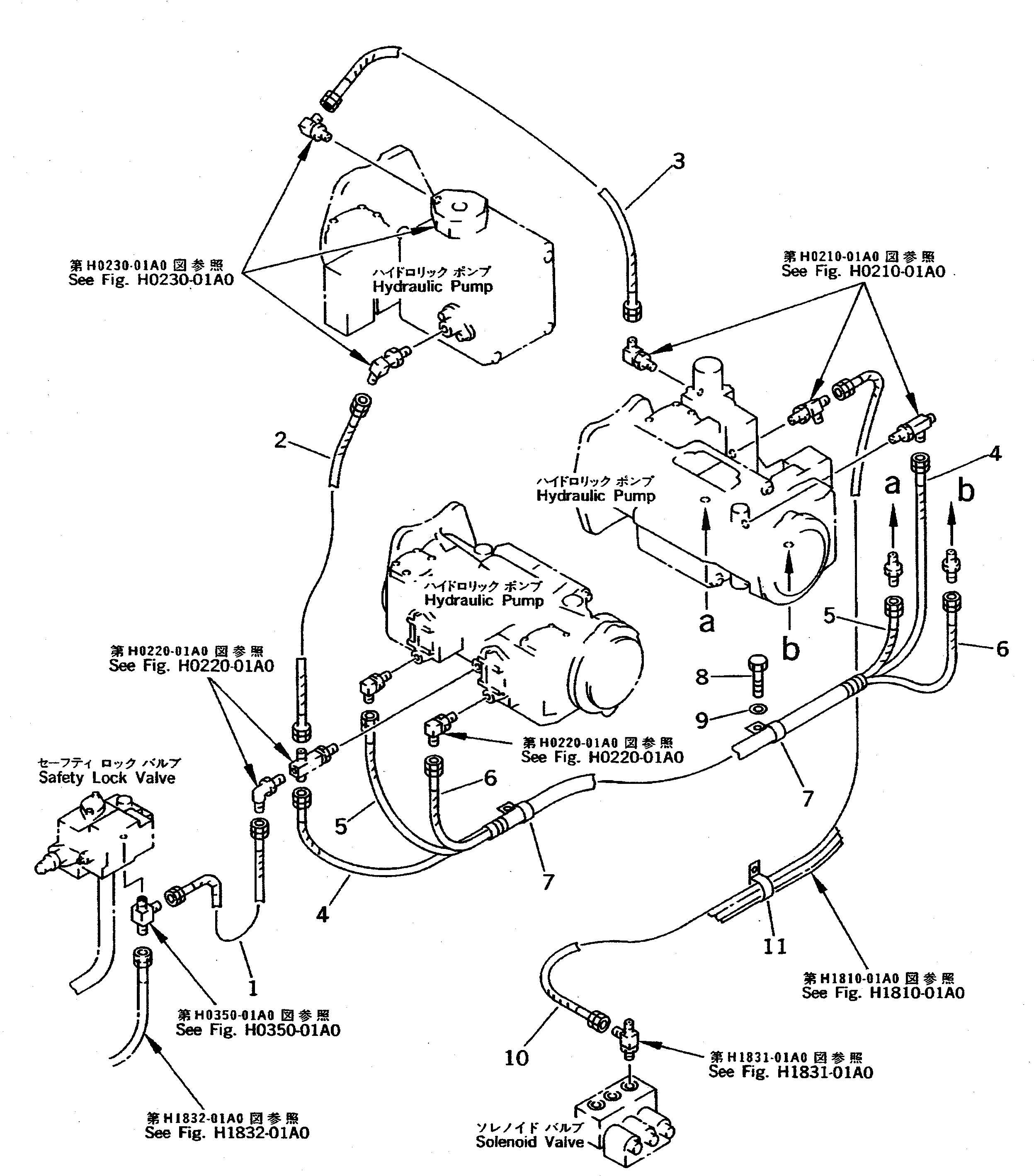 Схема запчастей Komatsu PC710SE-5 - OLSS ЛИНИЯ (ОСНОВН. НАСОС) ГИДРАВЛИКА