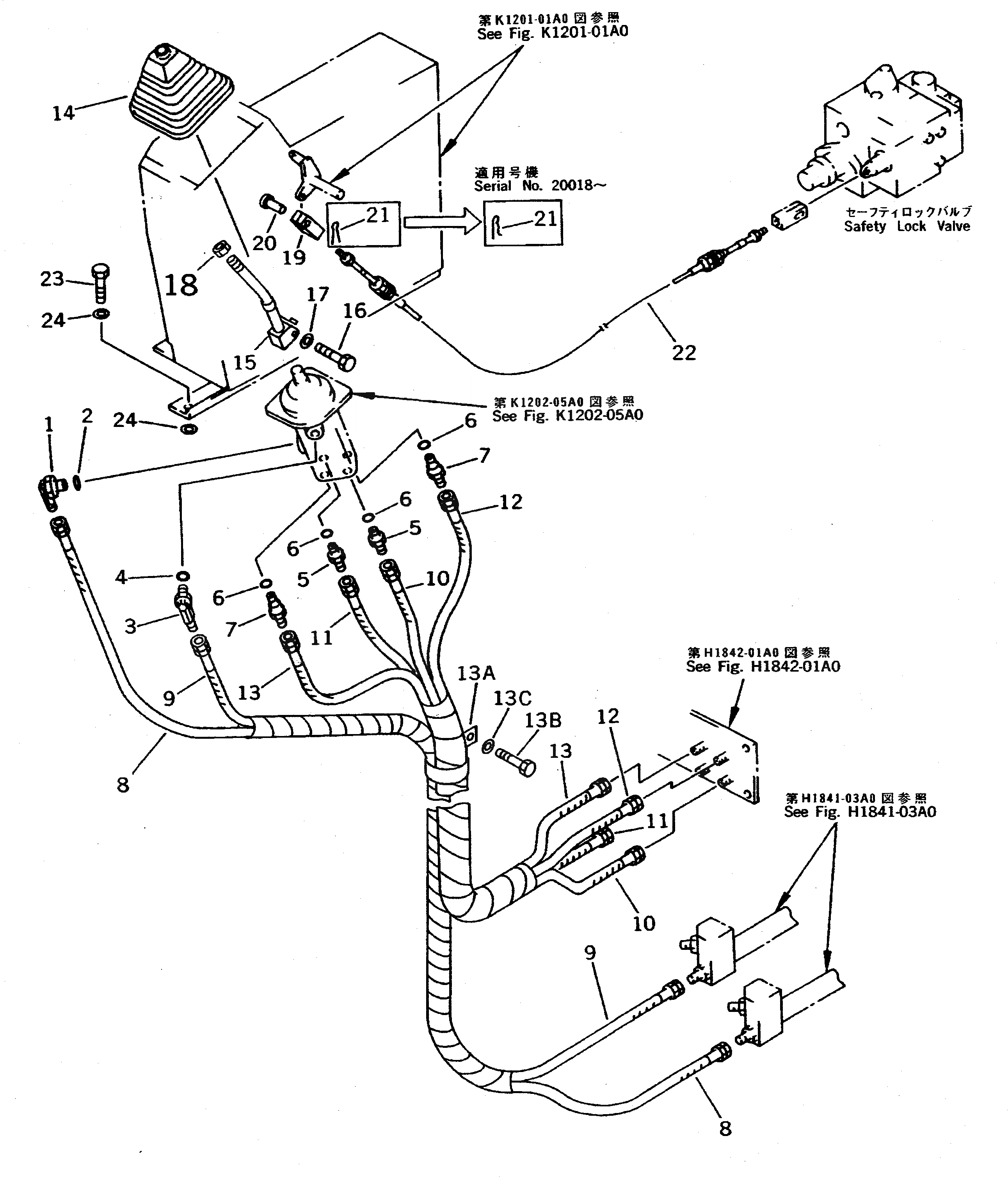 Схема запчастей Komatsu PC710SE-5 - ЛЕВ. УПРАВЛ-Е СТОЙКА (СОЕДИНИТ. ЧАСТИ) (ДЛЯ ВЫС. КАБИНА) (ДЛЯ ЯПОН.)(№-7) КАБИНА ОПЕРАТОРА И СИСТЕМА УПРАВЛЕНИЯ