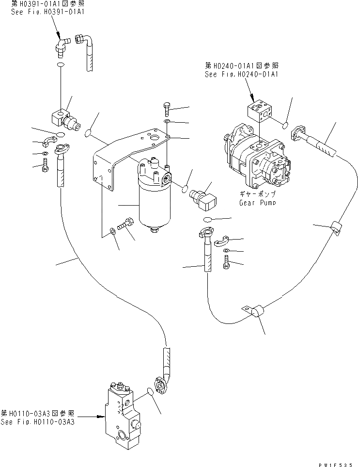 Схема запчастей Komatsu PC750-6 - ПОДАЮЩ. ТРУБЫ (ЛИНИИ НАСОСА) (СО СЪЕМОМ ПРОТИВОВЕСА)(№-) ГИДРАВЛИКА