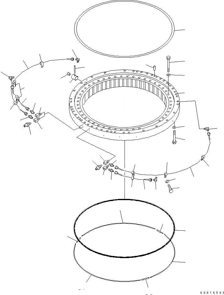 Схема запчастей Komatsu PC750-6 - ПОВОРОТН. КРУГ(№78-) ПОВОРОТН. КРУГ И КОМПОНЕНТЫ