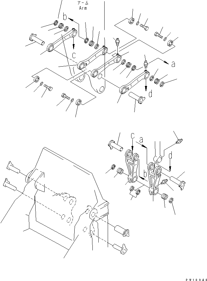 Схема запчастей Komatsu PC750-6 - РАБОЧЕЕ ОБОРУДОВАНИЕ (СОЕДИНЕНИЕ КОВША) (ДЛЯ ПОГРУЗ.)(№-) РАБОЧЕЕ ОБОРУДОВАНИЕ