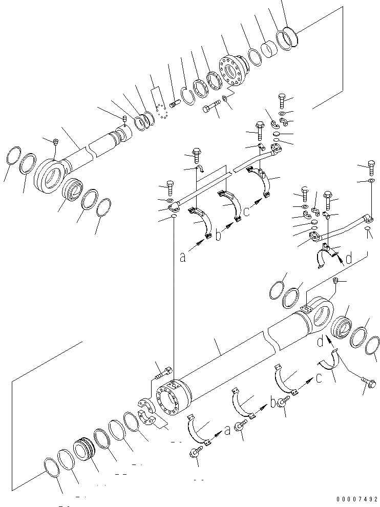 Схема запчастей Komatsu PC750-6 - ЦИЛИНДР РУКОЯТИ(ДЛЯ ПОГРУЗ.)(№-) ОСНОВН. КОМПОНЕНТЫ И РЕМКОМПЛЕКТЫ