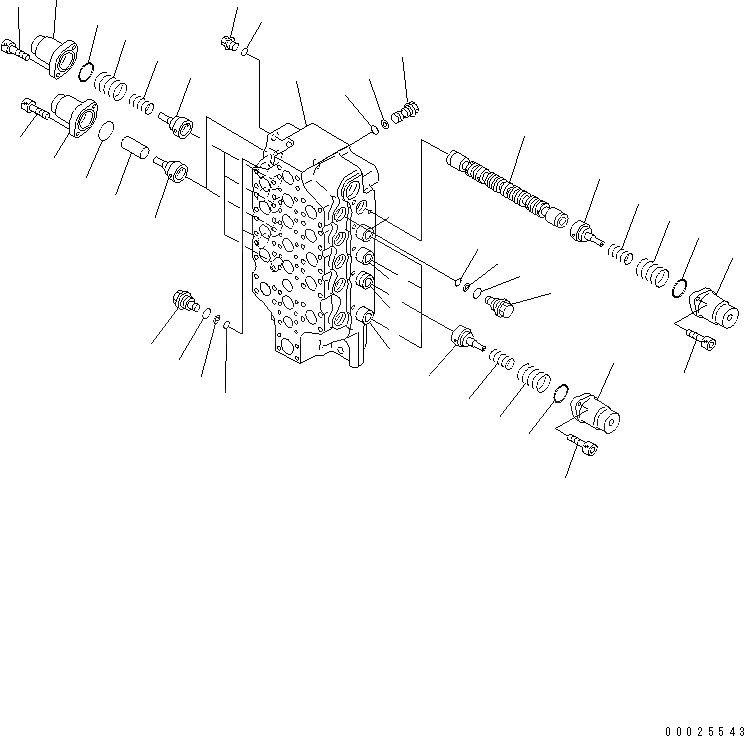 Схема запчастей Komatsu PC750-6 - ОСНОВН. КЛАПАН (5-СЕКЦИОНН.) (/)(№-8) ОСНОВН. КОМПОНЕНТЫ И РЕМКОМПЛЕКТЫ