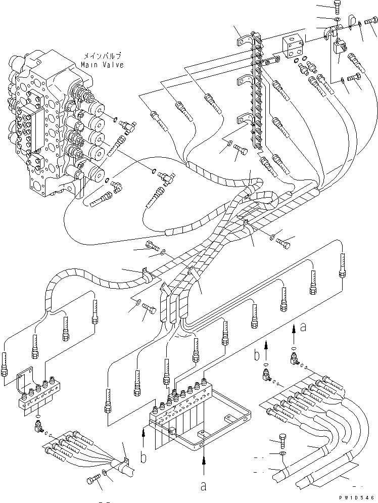 Схема запчастей Komatsu PC750-6-AM - PPC ЛИНИЯ СОЕД-Е (КРЕПЛЕНИЕ) (НИЖН. РАЗГРУЗКА ТИП) (ДЛЯ ПОГРУЗ.)(№-) ГИДРАВЛИКА