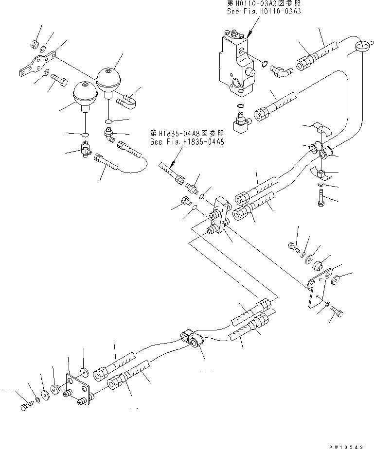Схема запчастей Komatsu PC750-6-AM - ЛИНИЯ НАСОСА PPC (ДЛЯ ПОГРУЗ.)(№-) ГИДРАВЛИКА